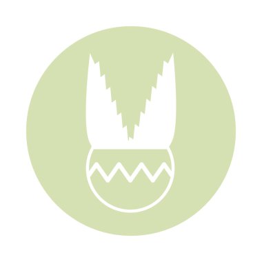 saksı, blok ve düz stil ikonuna sahip ev bitkisi