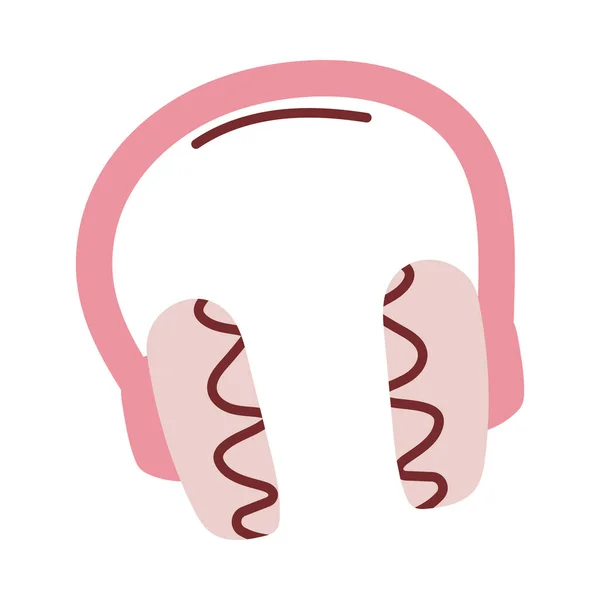 Auriculares de diadema sobre fondo blanco — Vector de stock