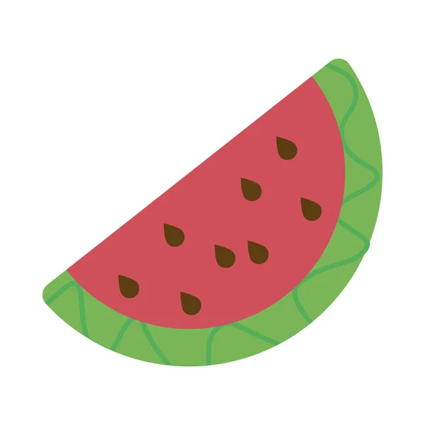 Färsk och läcker vattenmelon på vit bakgrund — Stock vektor