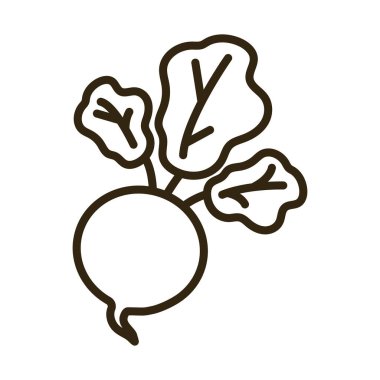 Beyaz arkaplanda pancar, satır biçimi simgesi