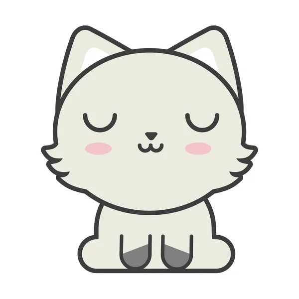 Gato lindo sobre fondo blanco, felino doméstico — Vector de stock