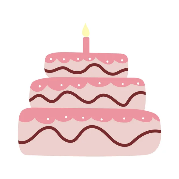 Birthday cake on white background — Stock Vector