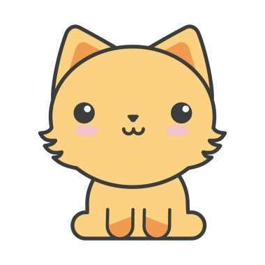 Beyaz arka planda sevimli kedi, kedi evcil