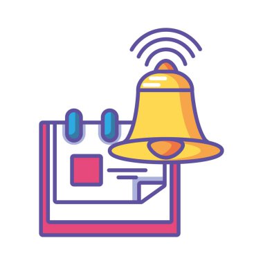 Beyaz arkaplanda çanı olan takvim