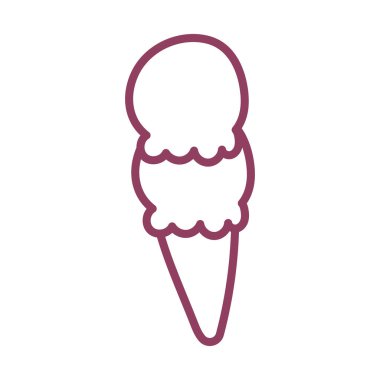 beyaz arkaplanda dondurma, satır biçimi simgesi