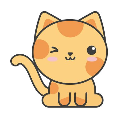 Beyaz arka planda sevimli kedi, kedi evcil