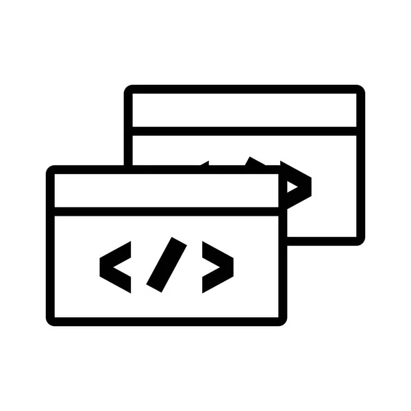 Σύμβολο προσαρμοσμένη κωδικοποίηση σε λευκό φόντο — Διανυσματικό Αρχείο