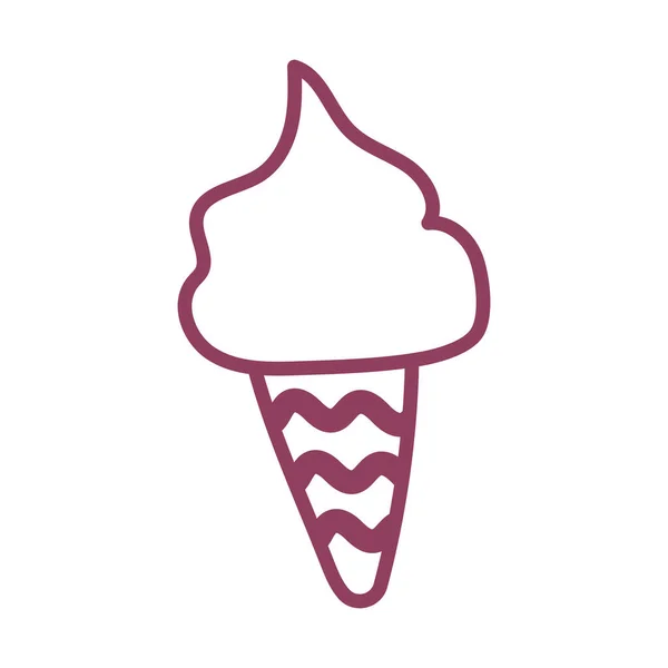 白色背景冰淇淋,线条风格图标 — 图库矢量图片