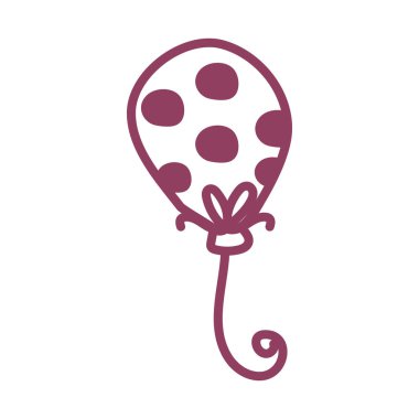 Beyaz arkaplanda helyum balonu, satır biçimi simgesi