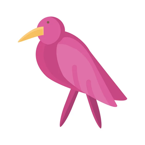 Ícone de pássaro dos desenhos animados, estilo de detalhe plano — Vetor de Stock