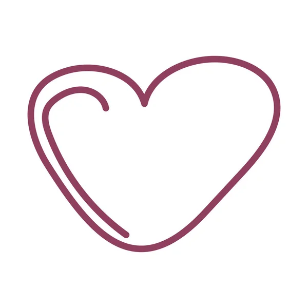 Corazón lindo sobre fondo blanco, icono de estilo de línea — Archivo Imágenes Vectoriales