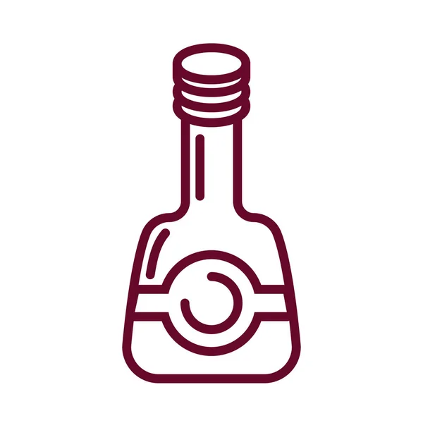 Icône de bouteille de liqueur, conception de style ligne — Image vectorielle