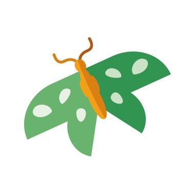 Noktalar dizaynlı kelebek, düz stil