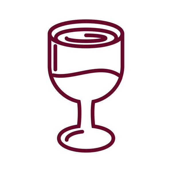 Икона бокал вина, дизайн линии — стоковый вектор