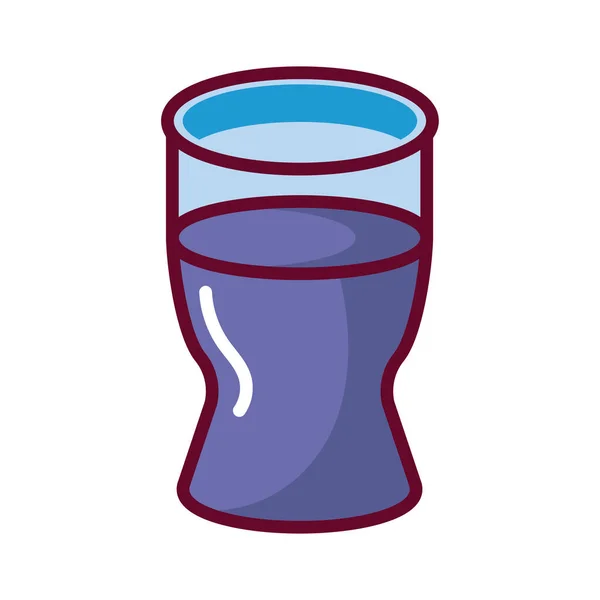 Vaso con icono de bebida, icono de estilo de relleno — Vector de stock