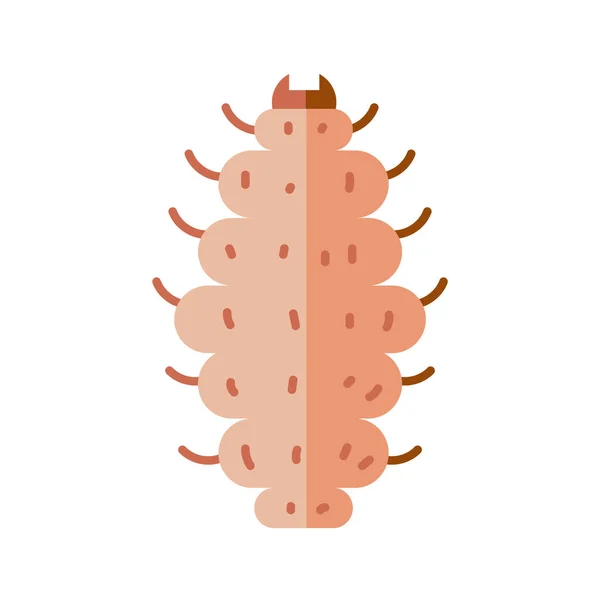 Ícone de inseto de larva, estilo plano — Vetor de Stock