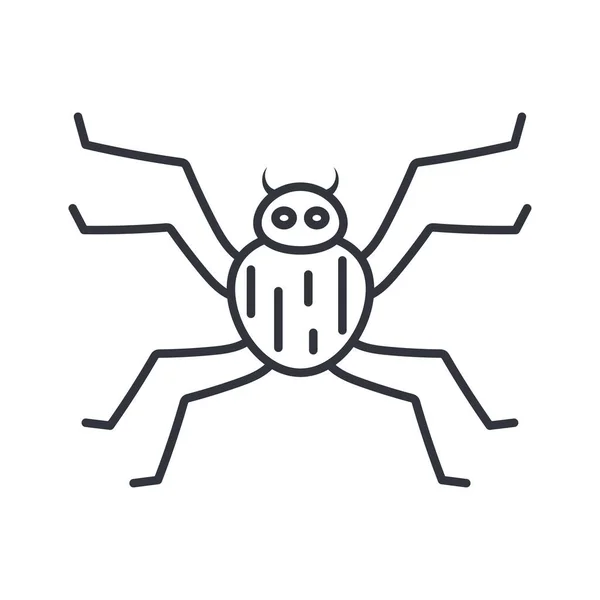 Small spider icon, line detail style — Stock Vector