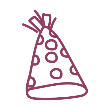 parti şapkası beyaz arkaplanda, satır biçimi simgesi