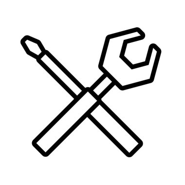 beyaz arkaplanda araçlar, tornavida ve anahtar