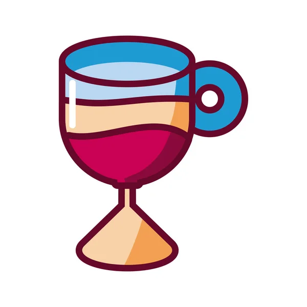 Икона коктейльного напитка, икона стиля заливки — стоковый вектор