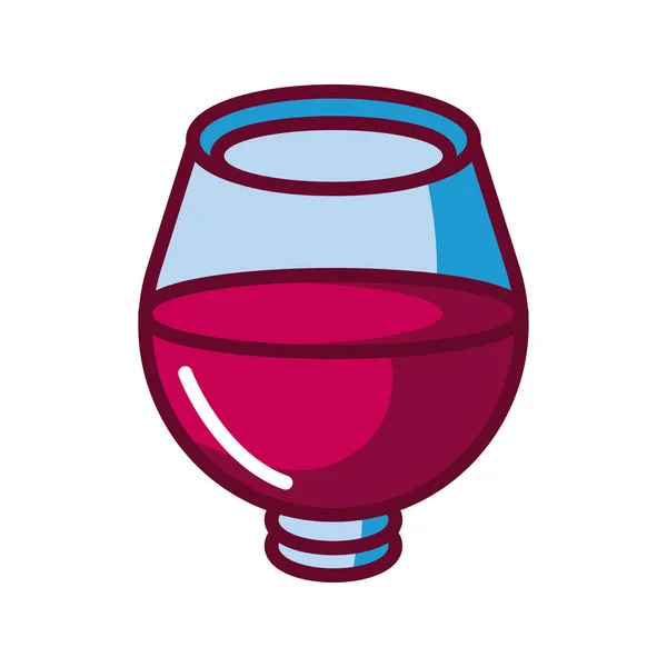 Bicchiere di vino icona di vetro, icona di stile di riempimento — Vettoriale Stock
