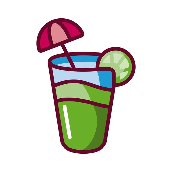 Sommer Cocktail-Ikone, Füllstil-Design — Stockvektor