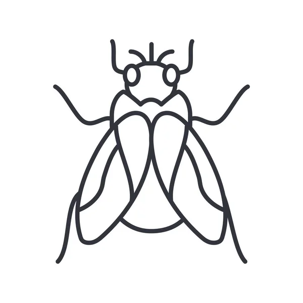 Mucha insekt, linia szczegółowo ikona stylu — Wektor stockowy