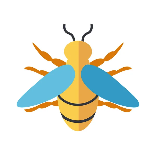 Abeja insecto, icono de estilo plano — Vector de stock