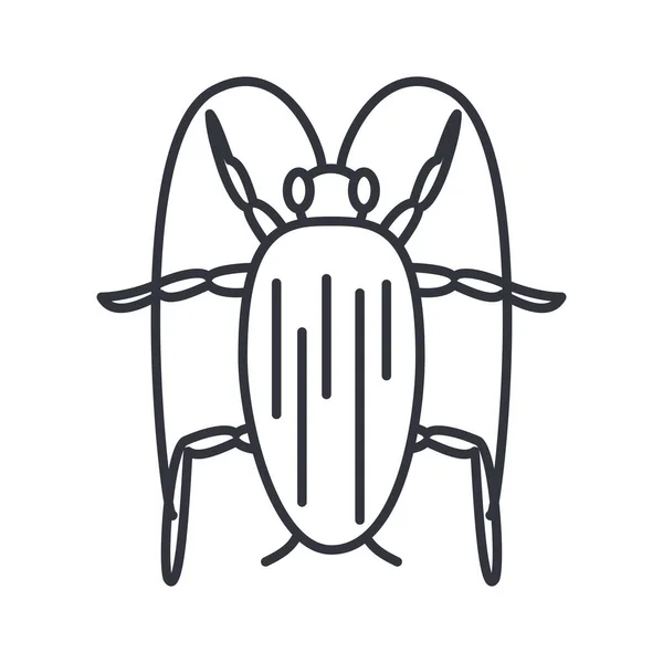 蟑螂昆虫,线条细节风格图标 — 图库矢量图片