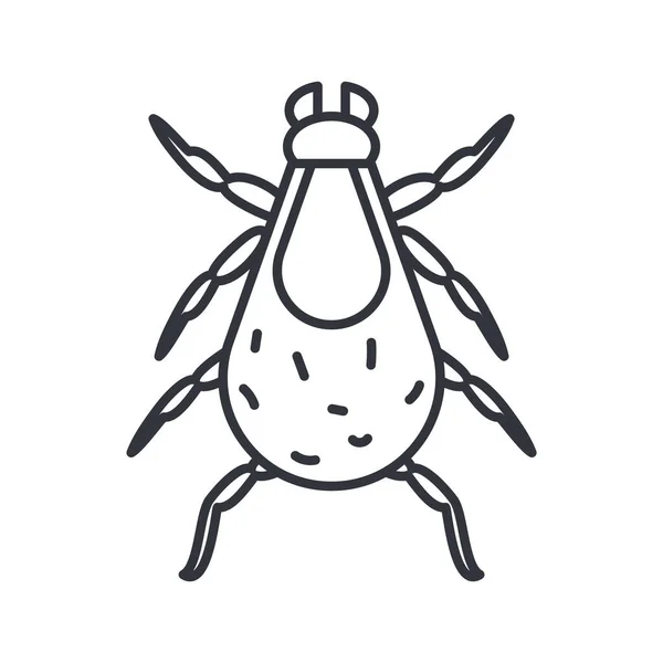 Piolho inseto, ícone de estilo de detalhe de linha — Vetor de Stock