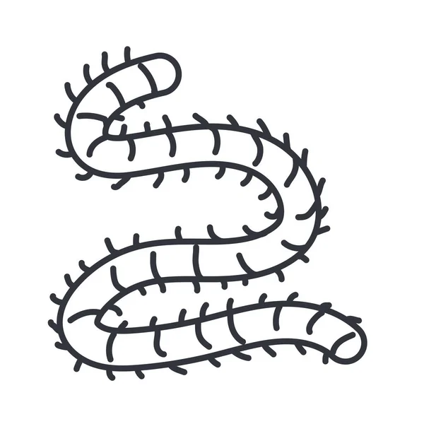 Scalapendra насекомое, строка подробно иконка стиль — стоковый вектор