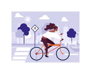 Bisikletli kadın, sağlıklı yaşam tarzı olan kadın.