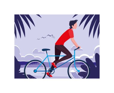 Bisikletli adam, sağlıklı yaşam tarzı olan adam.