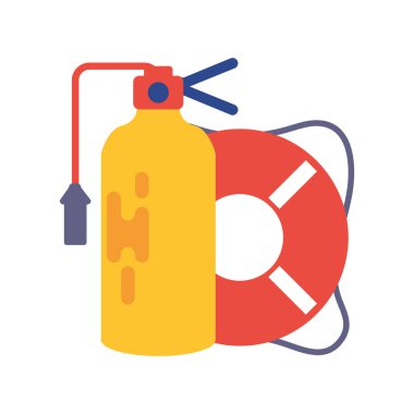 Beyaz arkaplanlı yangın söndürücü