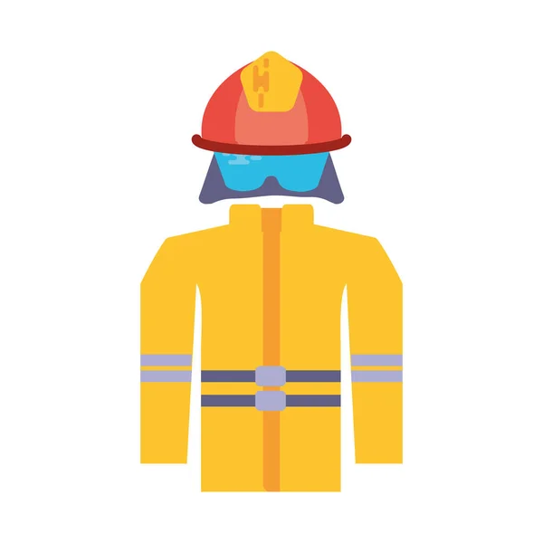 Combinaison de pompier sur fond blanc — Image vectorielle