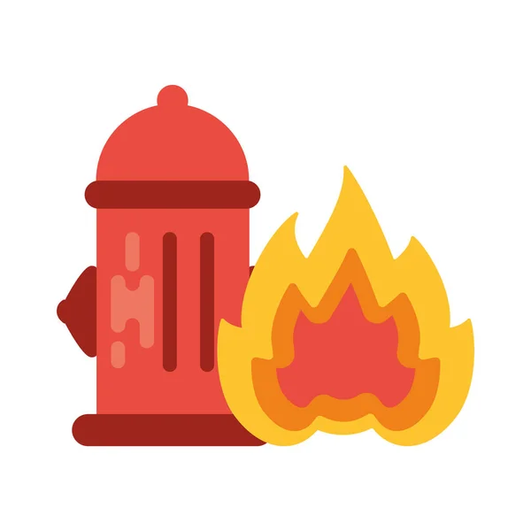 Πυροσβεστικός κρουνός με κώνο φλόγας σε λευκό φόντο — Διανυσματικό Αρχείο