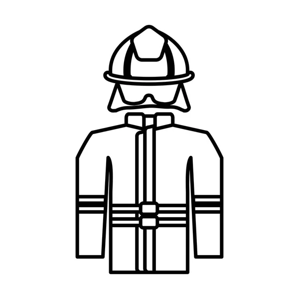 Brandman kostym på vit bakgrund — Stock vektor