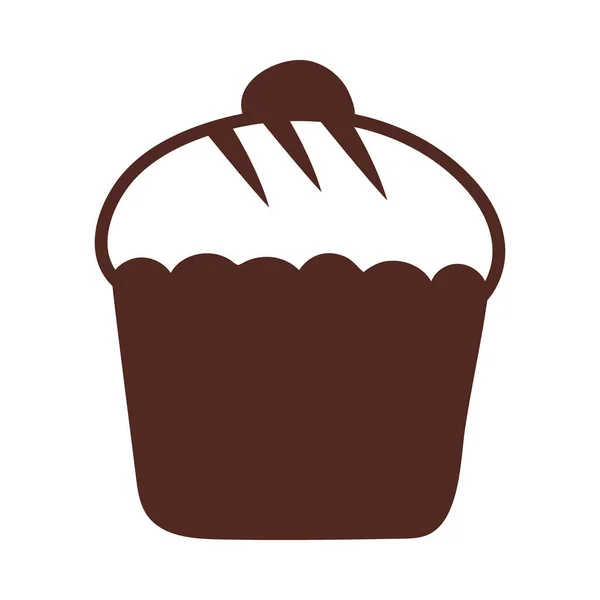 Delicious cupcake, line style icon — Stock Vector