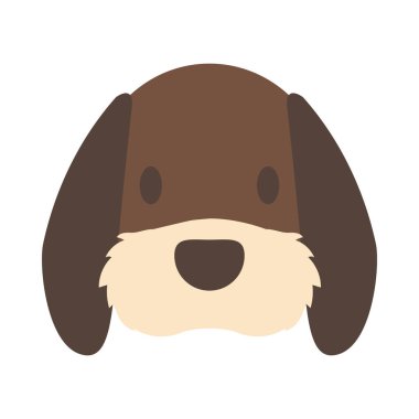 beyaz arka plan üzerinde sevimli köpek başı