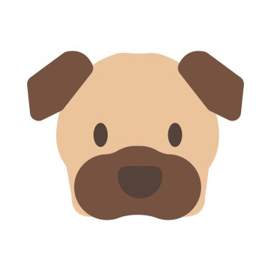 beyaz arka plan üzerinde sevimli köpek başı