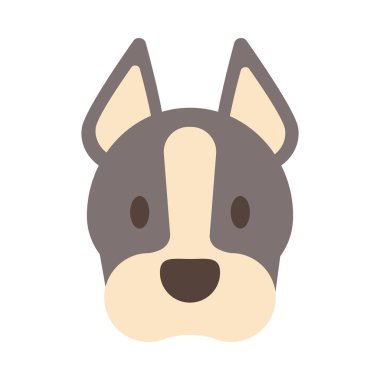 beyaz arka plan üzerinde sevimli köpek başı