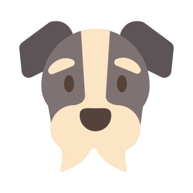 beyaz arka plan üzerinde sevimli köpek başı