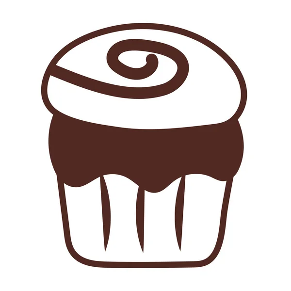 Delicioso cupcake, icono de estilo de línea — Vector de stock