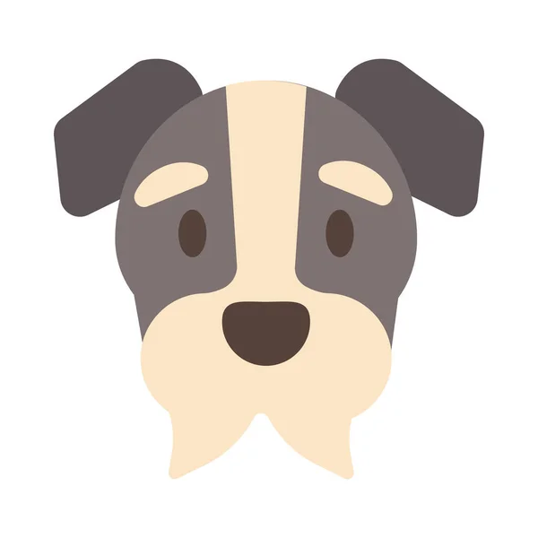 Cabeza de perro lindo sobre fondo blanco — Vector de stock