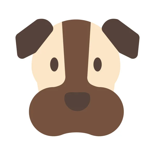 Tête de chien mignon sur fond blanc — Image vectorielle