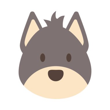 beyaz arka plan üzerinde sevimli köpek başı