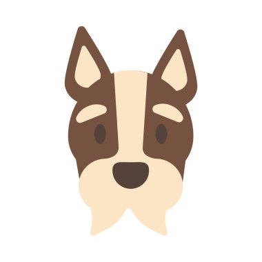 beyaz arka plan üzerinde sevimli köpek başı