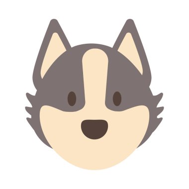 beyaz arka plan üzerinde sevimli köpek başı