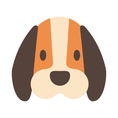 beyaz arka plan üzerinde sevimli köpek başı