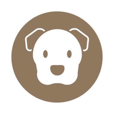 şirin köpek başı, blok ve düz stil simgesi
